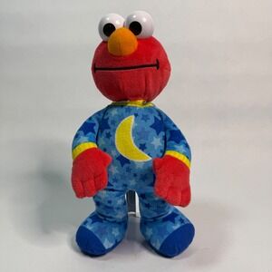 Sesame Street Elmo Bedtime Plush Blue Star Pajamas Moon Stuffed Animal Toy